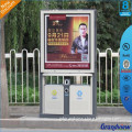 Aluminum profile scrolling advertising poster light box with dust bin